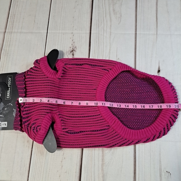 Canada Pooch Icon Striped Dog Sweater Size 20 Two Toned Knit - Picture 7 of 8